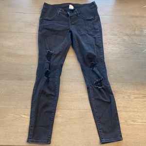 Old Navy Maternity Rockstar Side Panel Ripped Jeans